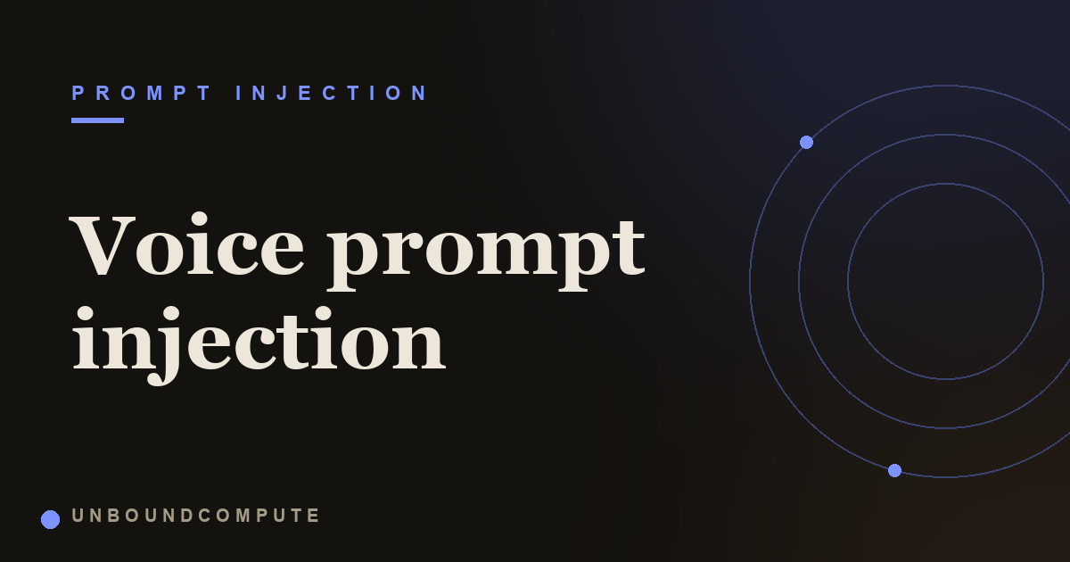 Voice Prompt Injection: When a Speaker in the Room Gives the Orders