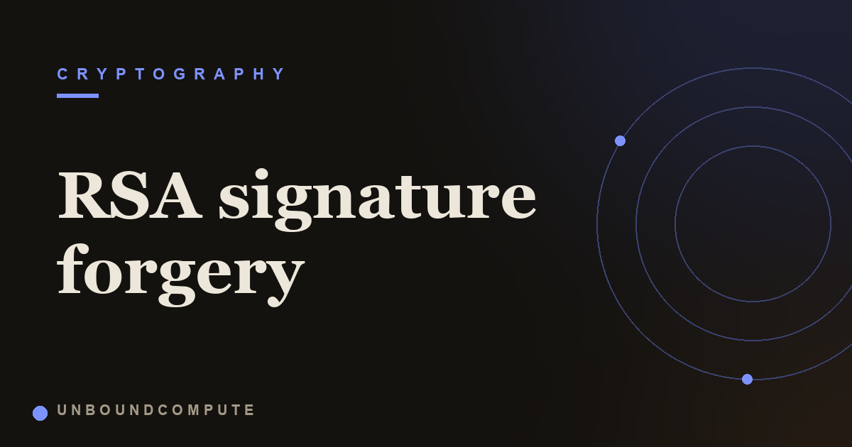RSA Signature Forgery: Forging a Signature With a Loose Verifier