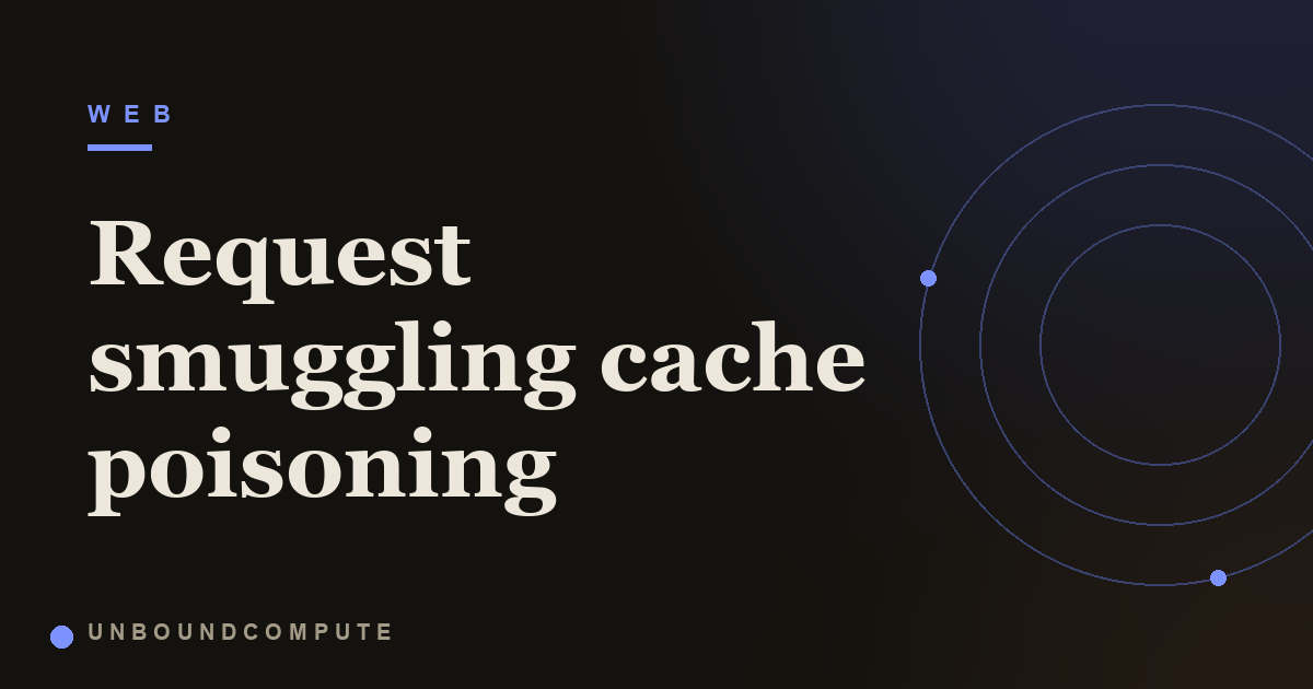 Request Smuggling Cache Poisoning